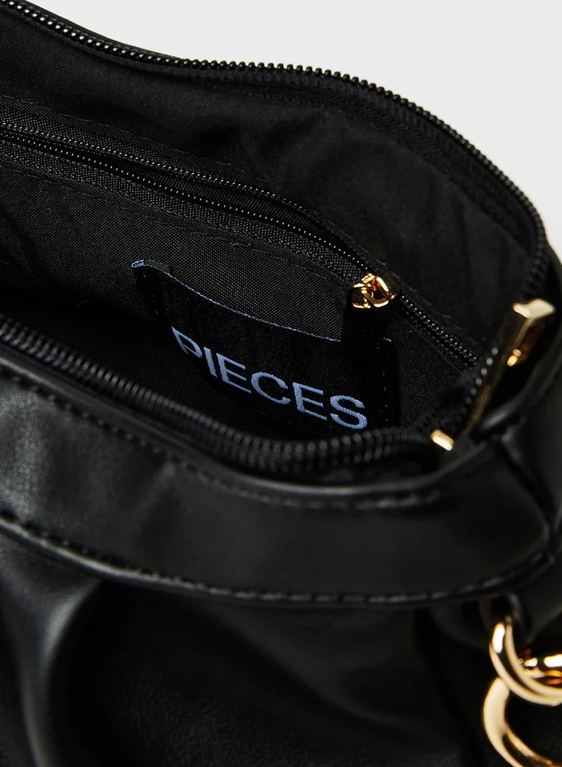 PIECES Faux Leather Crossbody Bag