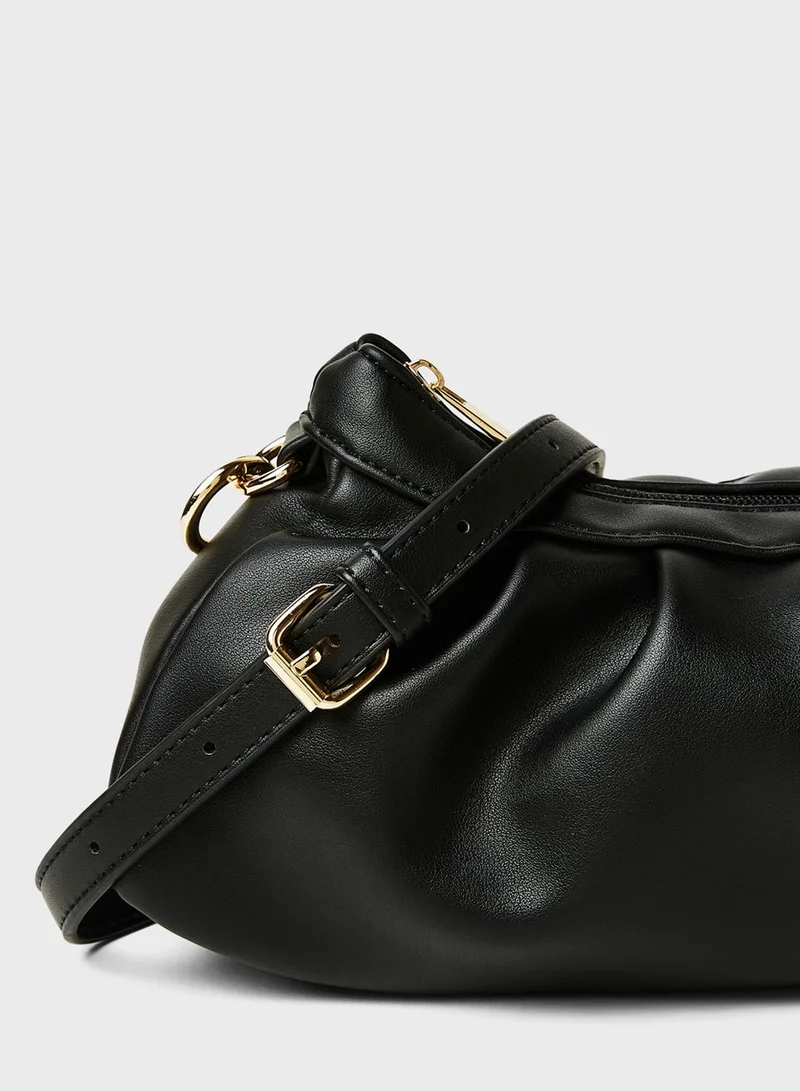 PIECES Faux Leather Crossbody Bag