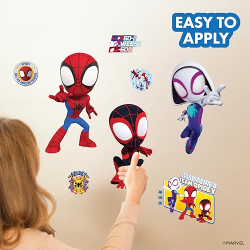 WALL PALZ Marvel Spidey and His Amazing Friends Team Wall Decal - 11"-13" Spidey Spin Ghost Spider Vinyl Stickers for Bedroom Bathroom Decor - Peel and Stick Room Decorations - Image 4