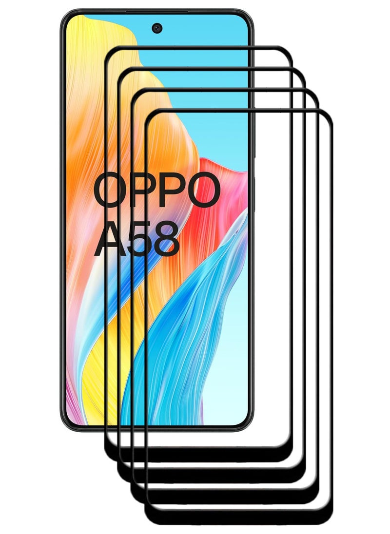 ACLIX 4 Pieces Antistatic ESD Dustproof Premium Quality High Definition Tempered Glass Screen Protector Designed For Oppo A58 4G - Image 1