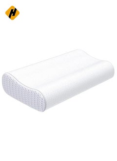 HuHa Memory Foam Neck Pillow, Contour Memory Foam Side and Back Sleepers Bed Pillow- Sleeping Pillows for Adults  - Image 1