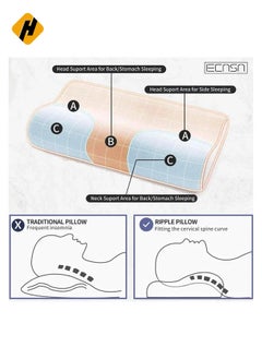 HuHa Memory Foam Neck Pillow, Contour Memory Foam Side and Back Sleepers Bed Pillow- Sleeping Pillows for Adults  - Image 5