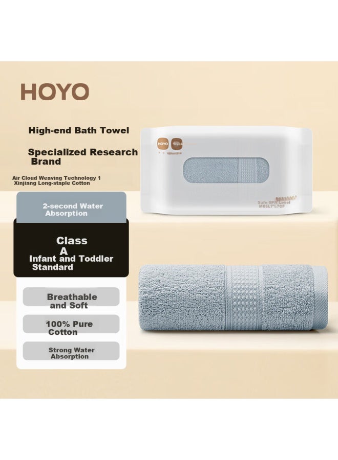 Hoyo Towel For Men, Class A Pure Cotton Towel, Household Bath Absorbent Quick-drying Towel, 33*72cm, Medium Gray - Image 1