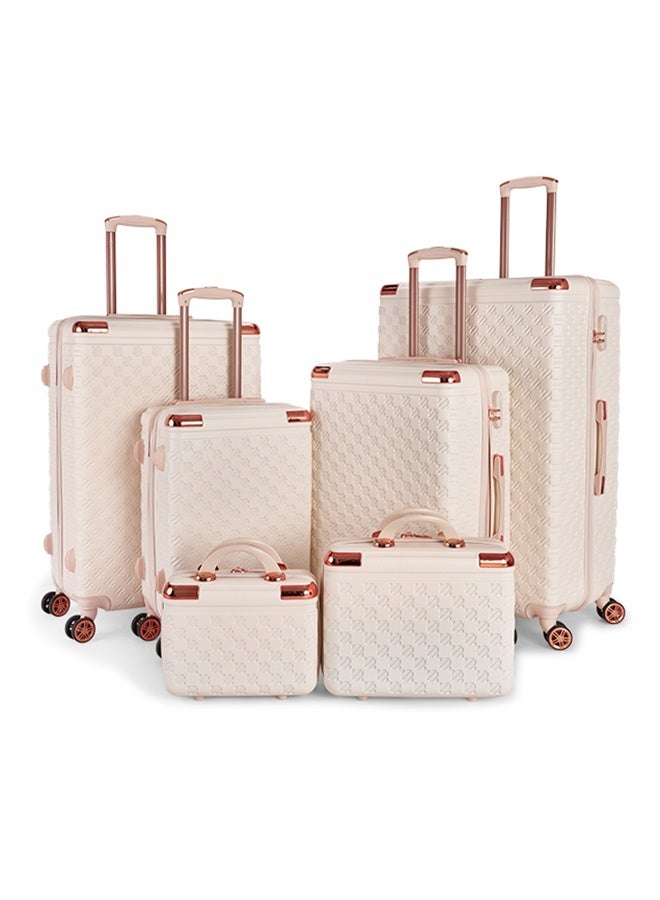 ليمرا طقم شنط سفر مكون من 6 حقائب أمتعة لون بيج بمقاس 32"/28"/24"/20"/15"/12 انش - Image 1