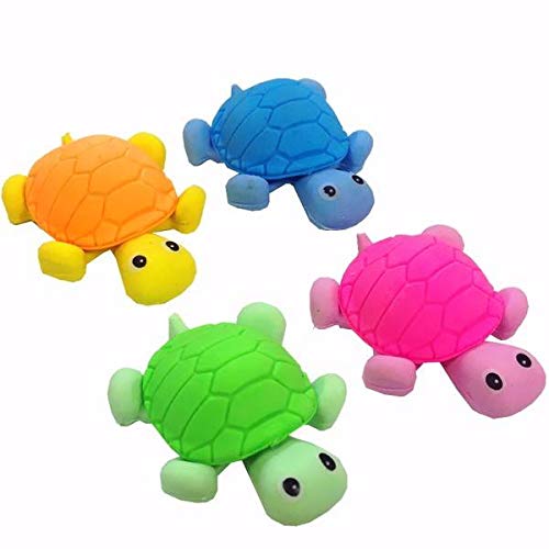 SHREE TECHNESH Newest Cute Tortoise Shape Erasers for School Kids Idea for Kid's Birthday Return Gift, Pack of 4 (Multi) - Image 3