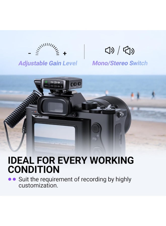 FIFINE Wireless Lavalier Microphone for iPhone/Android/Camera, 2 Pack Cordless Lapel Mic System for Vlog Recording Video YouTube/TikTok Interview, Condenser Clip-On Microphone with Charging Case-M9 - Image 3