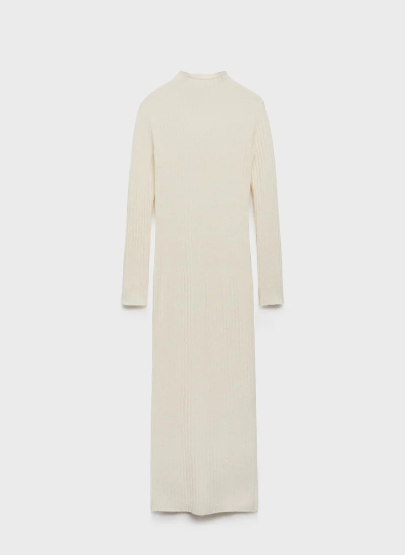 MANGO Ribbed Knit Dress