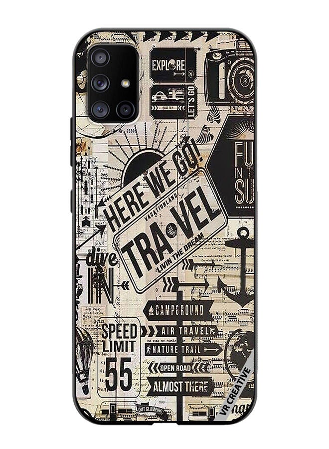 VR CREATIVE Protective Case Cover For Samsung Galaxy A71 5G Here We Go Travel Design Multicolour - Image 1