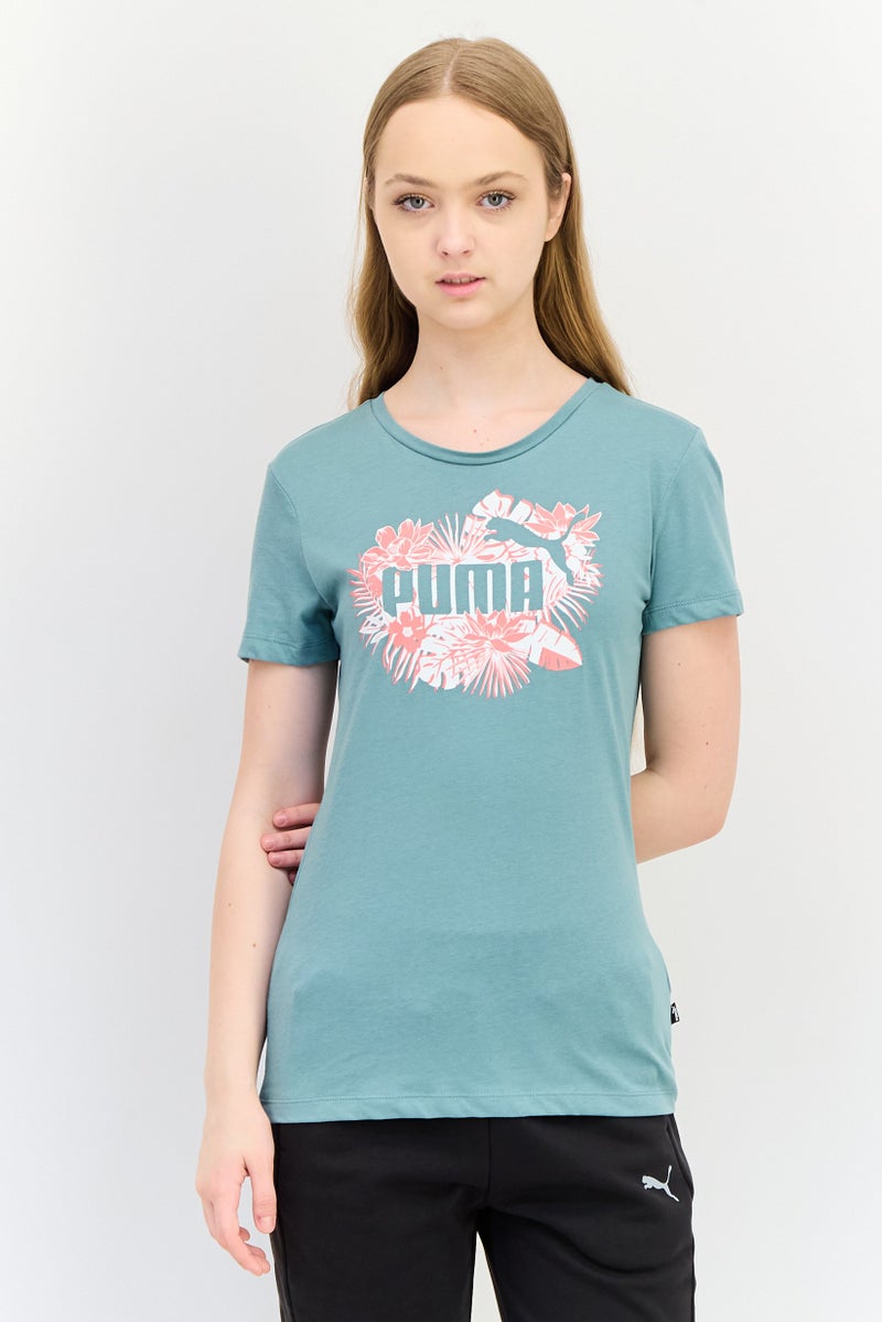 PUMA Women Sportswear Fit Short Sleeve Outdoor Top, Sage Green - Image 1