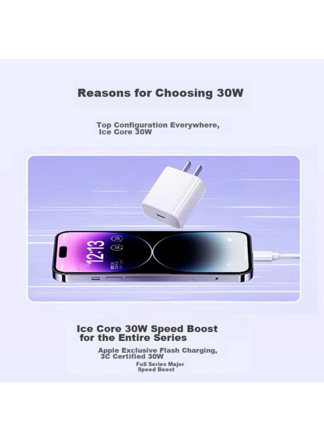 Stiger Apple 15/16 Charger, 30w Fast Charging Headset, Iphone 14 Pro/pro Max Charging Head, Data Cable 1.5m Set, Suitable For Iphone 13 Series And Ipad Pro - Image 3