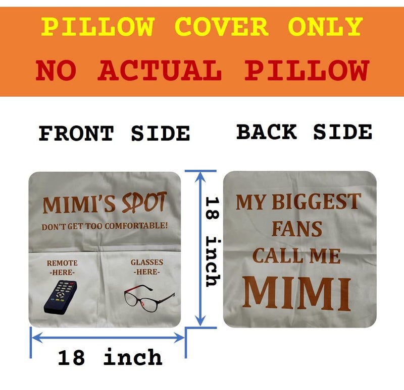 CYMROK Mimi Gifts 2-Pocket 2-Sided MimiS SPOT Throw Pillow Covers 18x18 Inch + Mimi Ever Engraved Spoon  Birthday Stocking Stuffers Gifts for Grandma Mom Nana Mimi Grandmother - Image 2