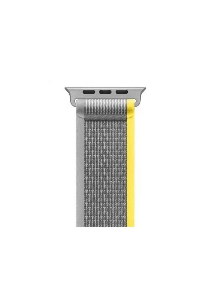 Generic - Trail Loop Band Compatible With Apple Watch 45mm, Nylon Sport Strap Compatible With IWatch Series 7 Gray Yellow - Image 1