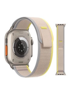 Trail Loop Band Compatible With Apple Watch 45mm, Nylon Sport Strap Compatible With IWatch Series 7 Gray Yellow