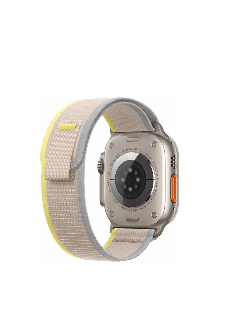 Generic - Trail Loop Band Compatible With Apple Watch 45mm, Nylon Sport Strap Compatible With IWatch Series 7 Gray Yellow - Image 1
