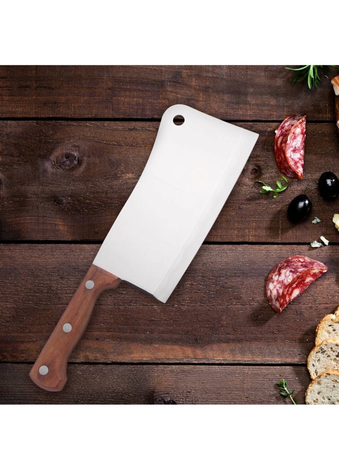 DESSINI Heavy Duty Meat Cleaver Knife for Meat Cutter Stainless Steel Chef Cleaver with wooden handle.  - Image 2
