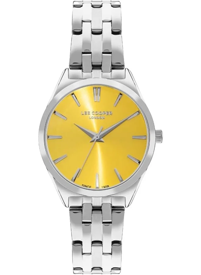 لي كوبر Lee Cooper Women's 2035 Movement Watch, Analog Display and Metal Strap - LC07833.310, Silver