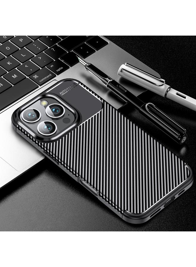 S-TOP Case For iPhone 16 Pro Carbon Fiber Texture Shockproof TPU Phone Case - Image 1