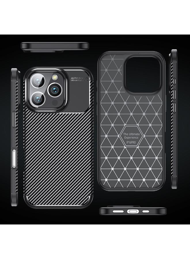 S-TOP Case For iPhone 16 Pro Carbon Fiber Texture Shockproof TPU Phone Case - Image 3