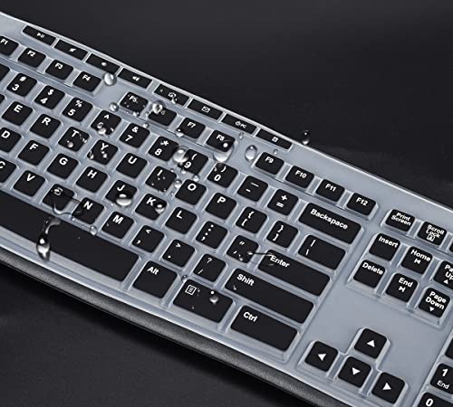 LEZE Keyboard Cover for Logitech MK295 MK270 MK200 K270 Wireless Keyboard, Logitech MK370 MK270 MK200 K270 Keyboard Skin Protector - Black - Image 3