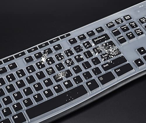 LEZE Keyboard Cover for Logitech MK295 MK270 MK200 K270 Wireless Keyboard, Logitech MK370 MK270 MK200 K270 Keyboard Skin Protector - Black - Image 4