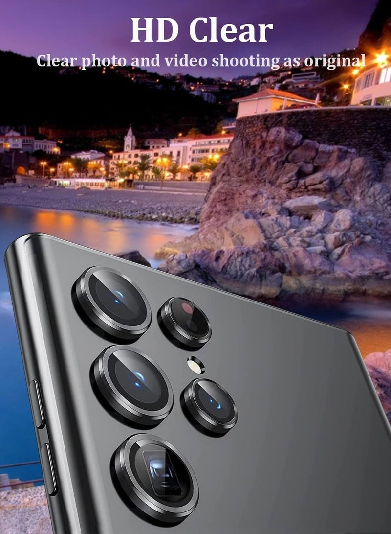 Phone Planet Camera Lens Tempered Glass Protector for Galaxy S22 Ultra, Aviation Aluminum Alloys Protection Cap Scratch Resistant Protector, Compatible with Galaxy S22 Ultra - Image 3