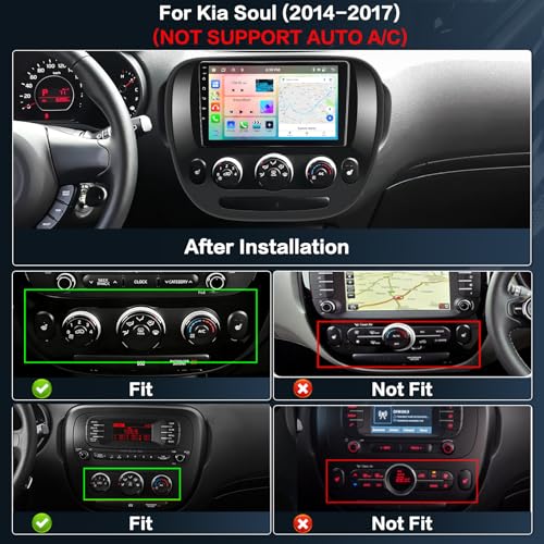 Inefala 8-Core 4+64G Android 15 Car Stereo Screen for Kia Soul 2014-2017(Manual A/C) Radio Upgrade, 9'' Touch Screen with Wireless CarPlay Android Auto, Mirror Link, GPS Navigation, AHD Backup Camera - Image 2