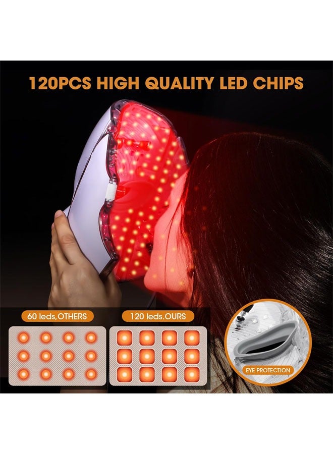 Hihonor Blue Red Light Therapy Mask for Face with Remote Kit, 7 Colors LED face mask Light Therapy, Portable Facial Skin Care Mask for Face and Neck at Home (White) - Image 5