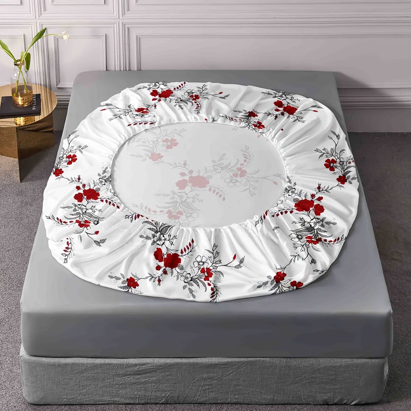 Cherry Blossom Floral Rose Bedding Set 3 Pieces With Fitted Sheet And Pillowcases - Image 4