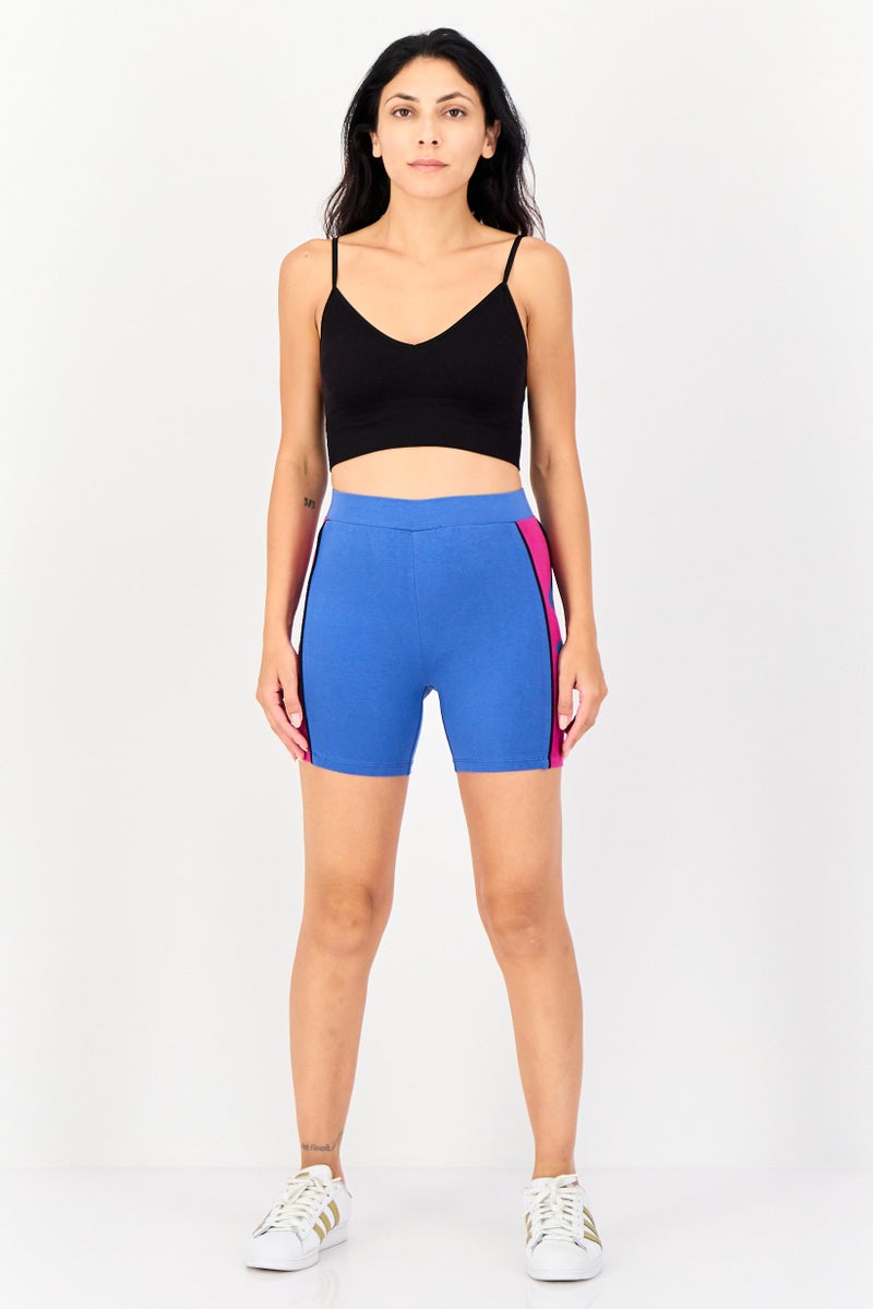 FILA شورتات دراجات رياضية نسائية دافينا، زرقاء - Image 2