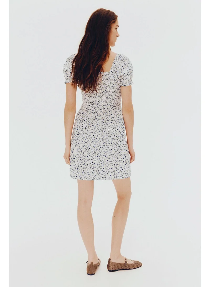 اتش اند ام Smocked poplin dress