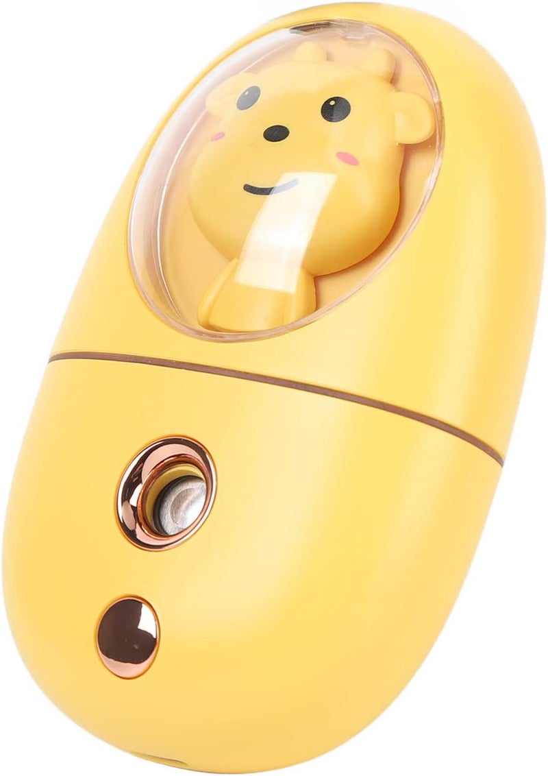 Facial, Ultrasonic Vibration 35ml Large Tank Nano Mist Sprayer, Moisturizing Face Humidifier with USB Rechargeable Portable Design for Office Travel Home (Yellow) - Image 5