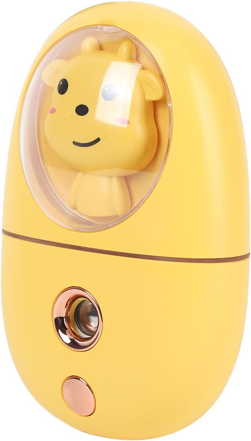 Facial, Ultrasonic Vibration 35ml Large Tank Nano Mist Sprayer, Moisturizing Face Humidifier with USB Rechargeable Portable Design for Office Travel Home (Yellow) - Image 4
