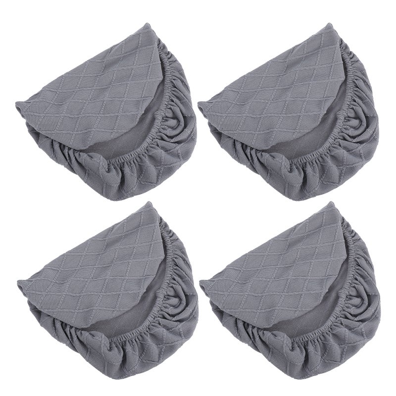 4pcs Rectangle Stool Covers With Elastic Removable Chair Protectors For Vanity Stool Protective Cover For Kitchen Dining Room Chairs - Image 1