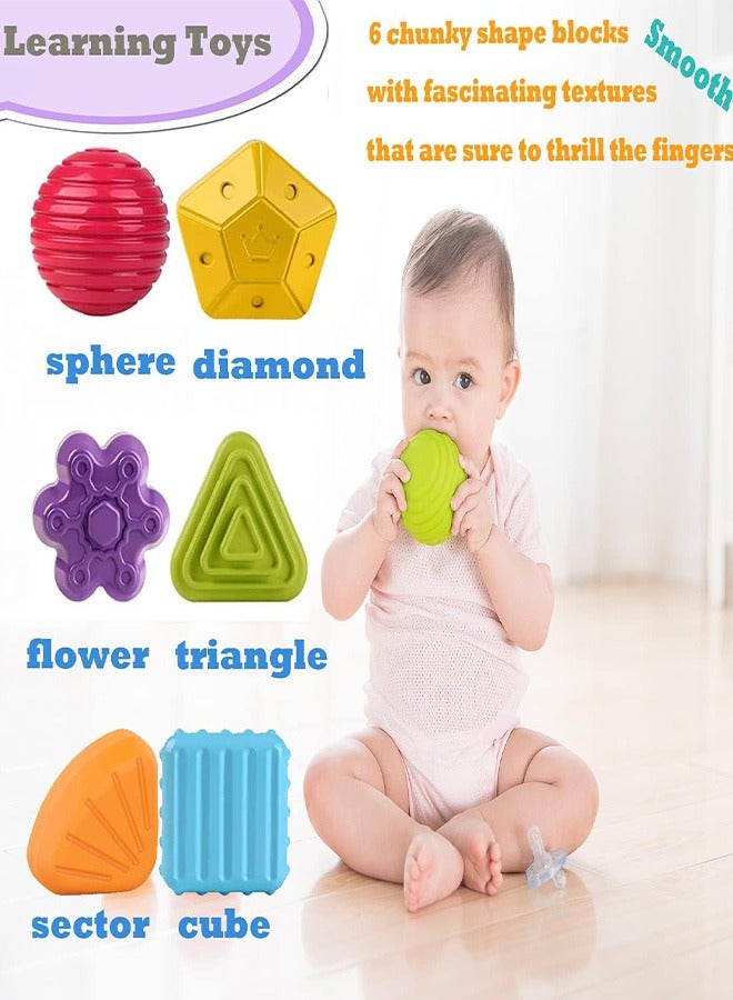 joyzzz Montessori Color Cube Assortment and 6 Multi-Sensory Shaped Toys for Babies 12+ Months - Image 4