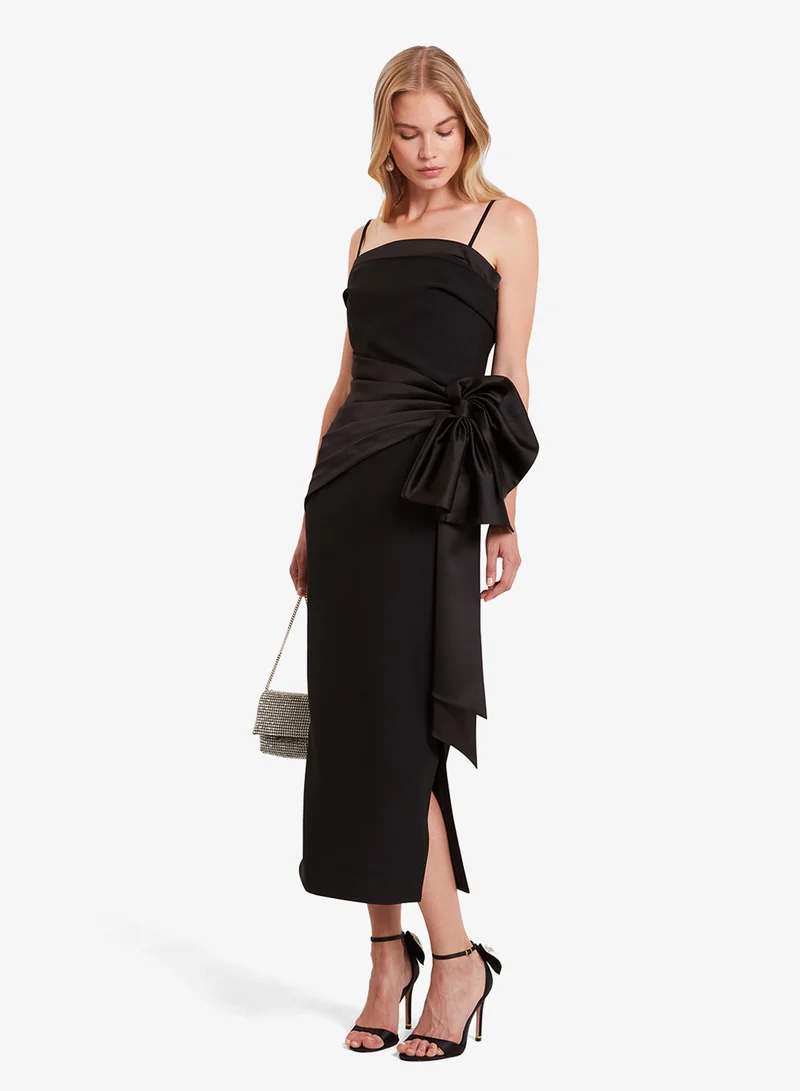 Tailored Sleeveless Dress with Satin Bow