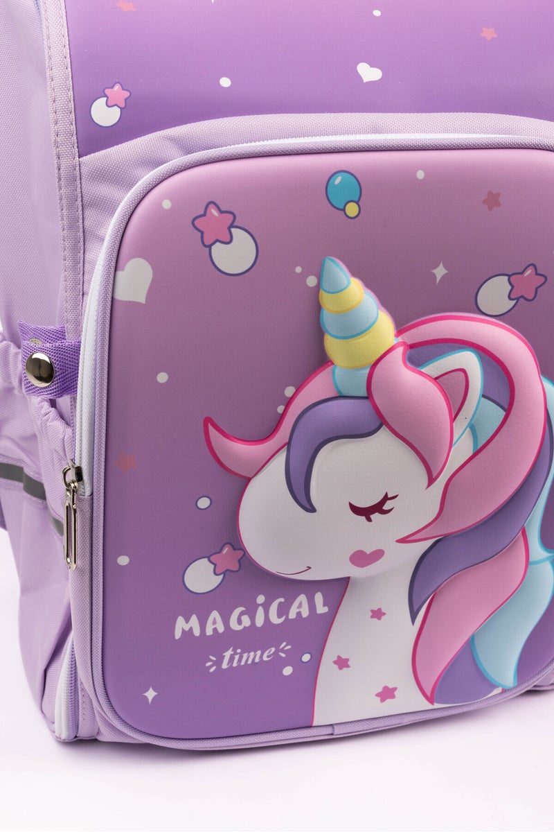 COCOBEE - Cute Unicorn Printed Backpack, 15 Inches, Adjustable Straps – Purple - Image 3