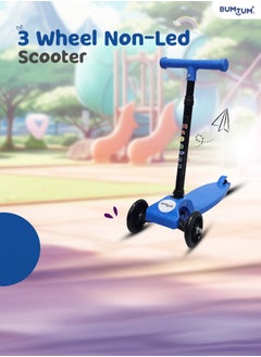 Bumtum BUMTUM Smart Kick Scooter for Kids 30 inch | 3 Adjustable Height Scooter, Foldable & Attractive PVC Wheels with Rare Brakes for Boys & Girls Age 5 Years (Blue)  - Image 2