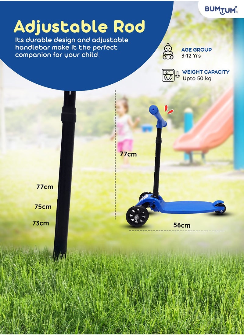 BUMTUM Smart Kick Scooter for Kids 30 inch | 3 Adjustable Height Scooter, Foldable & Attractive PVC Wheels with Rare Brakes for Boys & Girls Age 5 Years (Blue) - pzsku/Z00CF48C8652FDB66845FZ/45/_/1733997527/49d0d157-5879-444c-9014-f9fca1a1d795