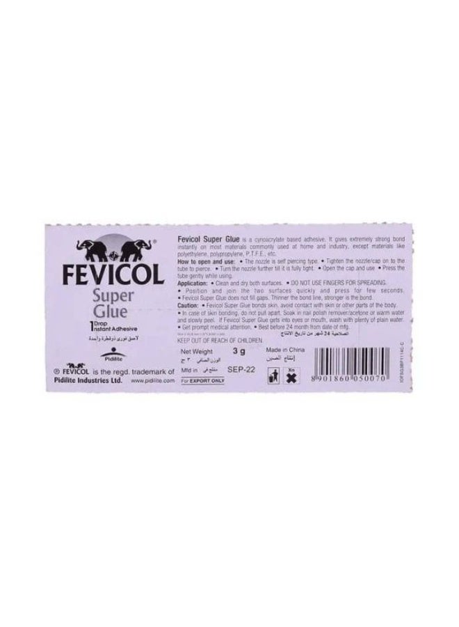 Fevicol Super Glue – Cyanoacrylate Instant Adhesive (3 g, Pack of 4) - Image 2