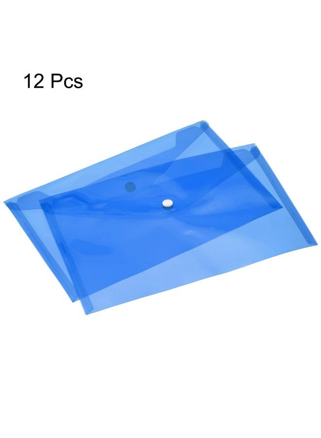MECCANIXITY File Folders A5 Size Plastic Envelopes Document Organizer With Snap Button For Home Office Stationery Blue Pack Of 12 - Image 3