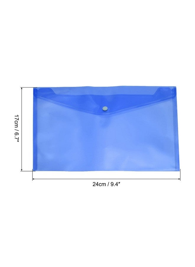 MECCANIXITY File Folders A5 Size Plastic Envelopes Document Organizer With Snap Button For Home Office Stationery Blue Pack Of 12 - Image 2
