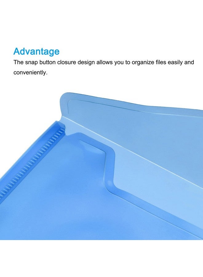 MECCANIXITY File Folders A5 Size Plastic Envelopes Document Organizer With Snap Button For Home Office Stationery Blue Pack Of 12 - Image 5