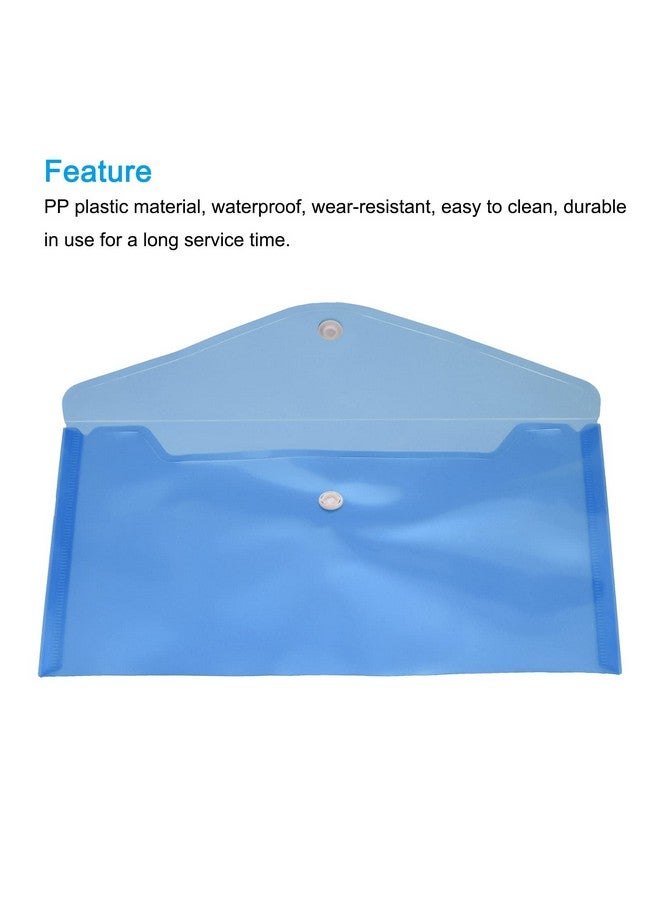 MECCANIXITY File Folders A5 Size Plastic Envelopes Document Organizer With Snap Button For Home Office Stationery Blue Pack Of 12 - Image 4