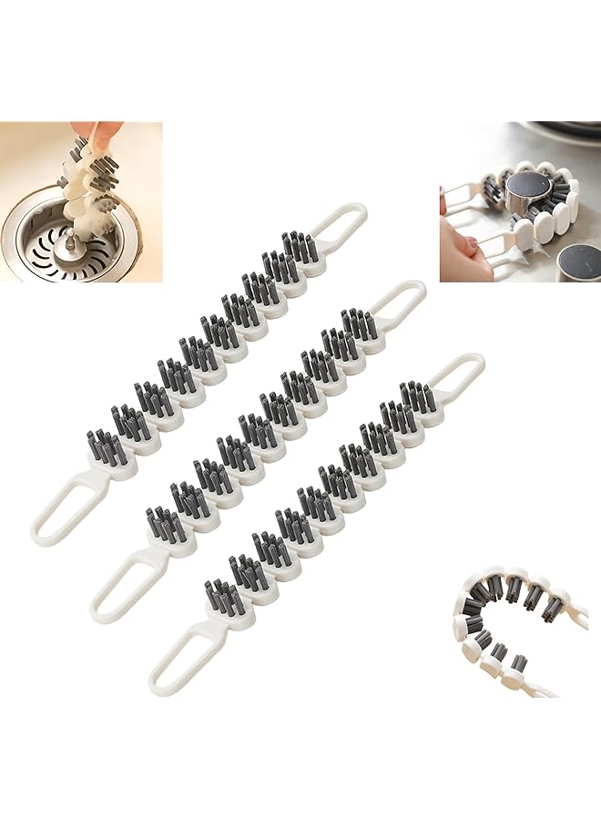 promass 3Pcs Bendable Multifunctional Cleaning Brush, Window sill Cleaner Tool, Crevice Cleaning Brush For Cleaning Crevices And Curved Edges, Kitchen Sinks, Taps, Grooves - Image 1