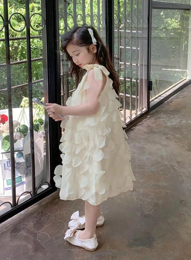 Take Two pale yellow Girls Solid Sleeveless 3D Detail Dress for Women | Best Price UAE