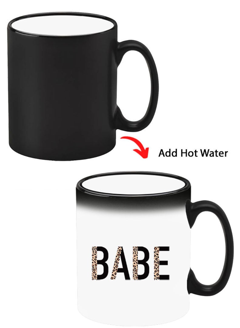 Theodor Color Changing Heat Sensitive Ceramic Mug, Image Revealed When HOT Liquid is Added! Babe - Image 1