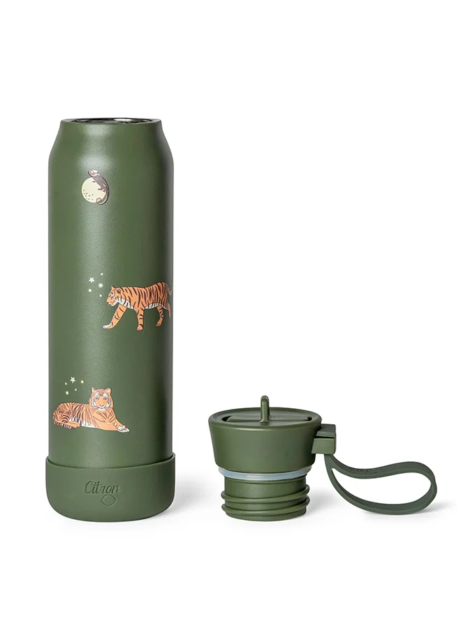 Citron Stainless Steel Water Bottle 350ml - Tiger - Insulated & Leakproof Bottle for Kids