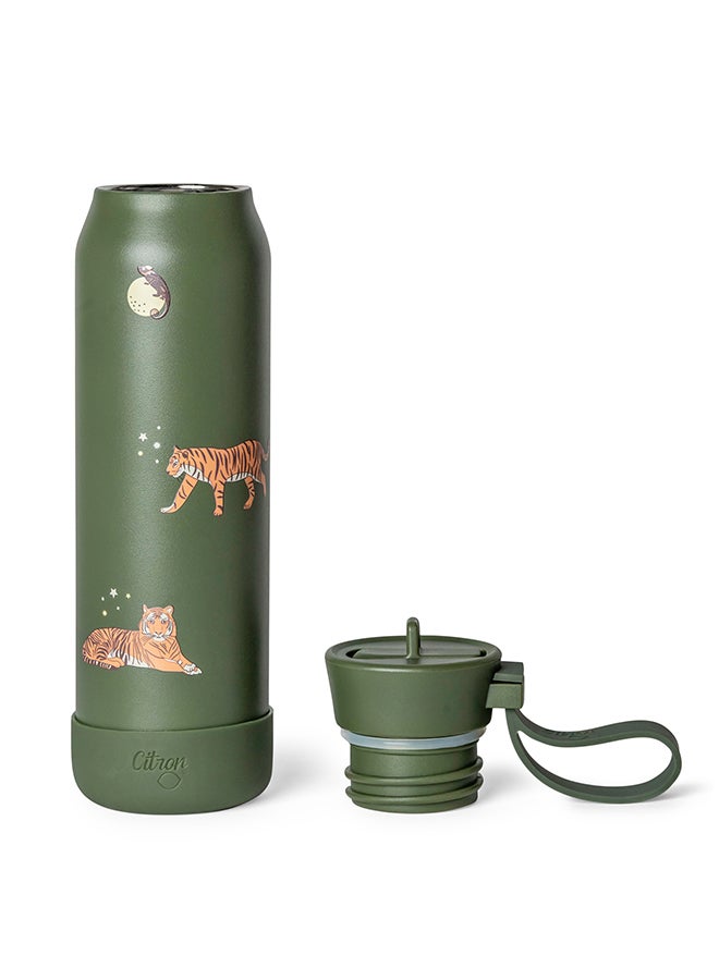 Citron Stainless Steel Water Bottle 350ml - Tiger - Insulated & Leakproof Bottle for Kids  - Image 3