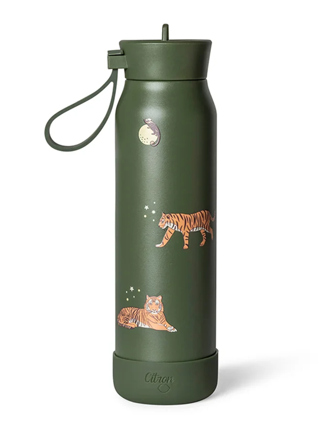 Citron Stainless Steel Water Bottle 350ml - Tiger - Insulated & Leakproof Bottle for Kids