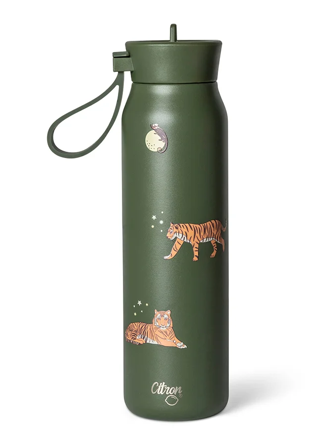Citron Stainless Steel Water Bottle 350ml - Tiger - Insulated & Leakproof Bottle for Kids